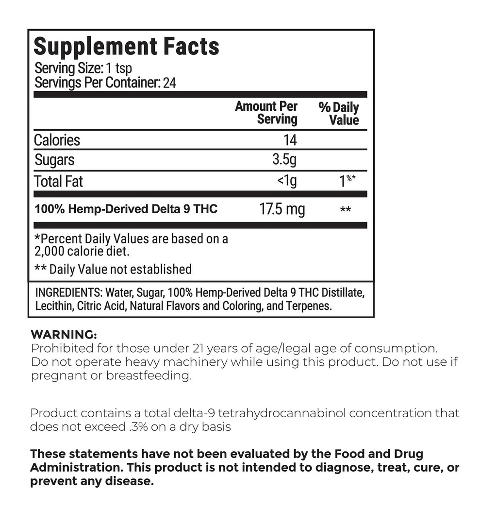 Blue Raspberry - 420mg D9 Syrup